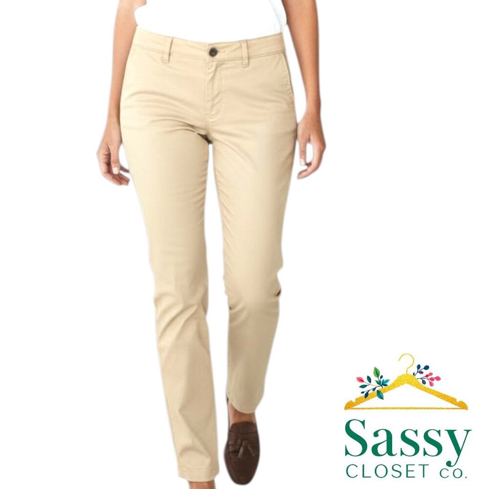 ✨ TOMMY HILFIGER Tan Cotton Stretch Chino Pants 8 🕊️